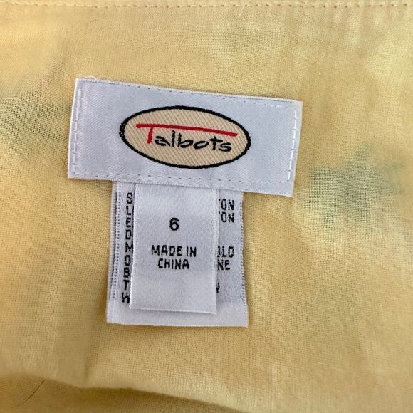 Talbots Embroidered Palm Tree Mini Skirt Womens 6 Yellow Cotton Beachy Summer - Picture 3 of 8